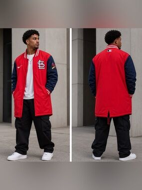 St. Louis Cardinals Nike Red and Navy puffer Jacket with Logo - XL